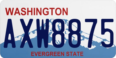 WA license plate AXW8875