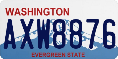 WA license plate AXW8876