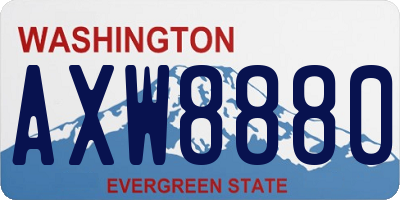 WA license plate AXW8880