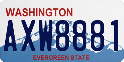 WA license plate AXW8881