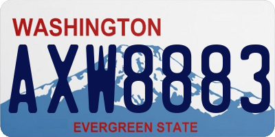 WA license plate AXW8883