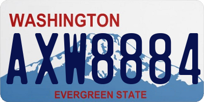WA license plate AXW8884