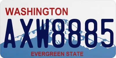 WA license plate AXW8885