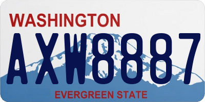 WA license plate AXW8887