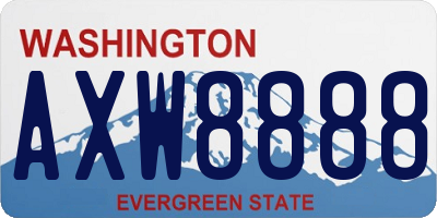 WA license plate AXW8888