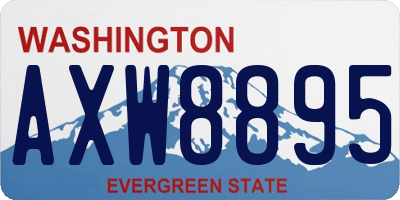WA license plate AXW8895