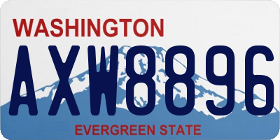 WA license plate AXW8896