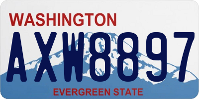WA license plate AXW8897
