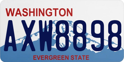 WA license plate AXW8898