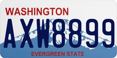WA license plate AXW8899