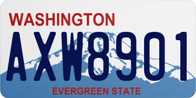 WA license plate AXW8901