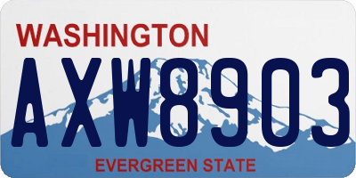 WA license plate AXW8903