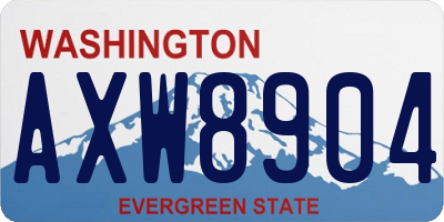 WA license plate AXW8904