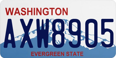 WA license plate AXW8905