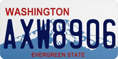 WA license plate AXW8906