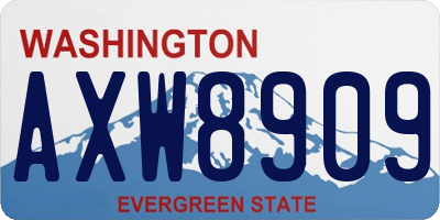 WA license plate AXW8909