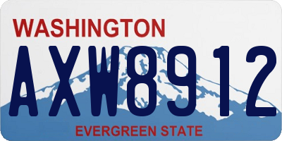 WA license plate AXW8912