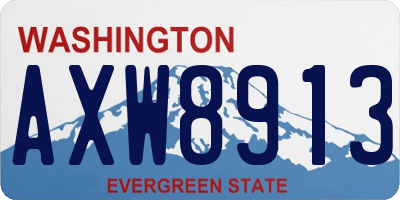 WA license plate AXW8913