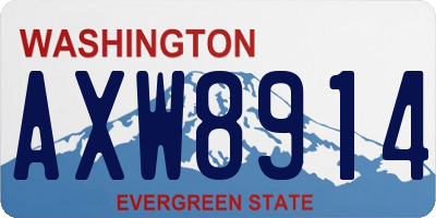 WA license plate AXW8914