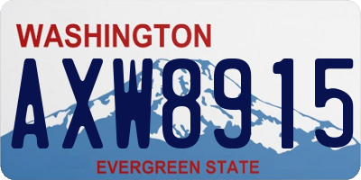 WA license plate AXW8915