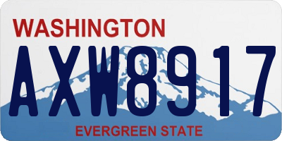 WA license plate AXW8917