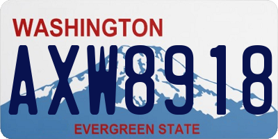 WA license plate AXW8918