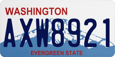 WA license plate AXW8921