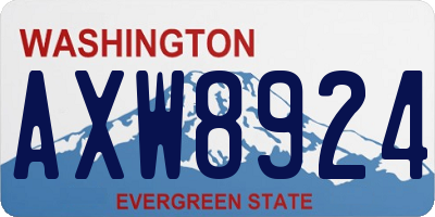 WA license plate AXW8924