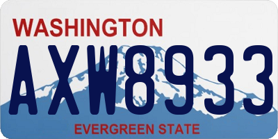 WA license plate AXW8933