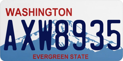WA license plate AXW8935