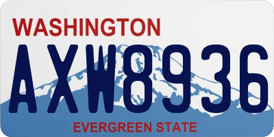 WA license plate AXW8936