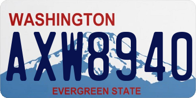 WA license plate AXW8940