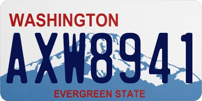 WA license plate AXW8941