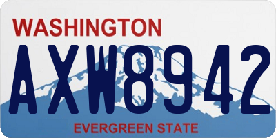 WA license plate AXW8942