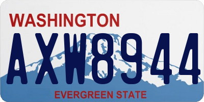 WA license plate AXW8944