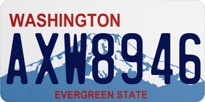 WA license plate AXW8946
