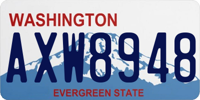 WA license plate AXW8948