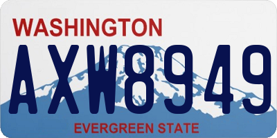 WA license plate AXW8949