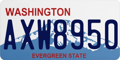 WA license plate AXW8950