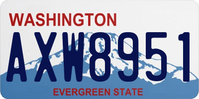 WA license plate AXW8951