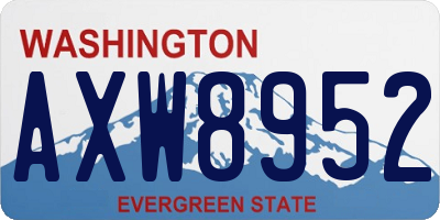 WA license plate AXW8952