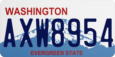 WA license plate AXW8954