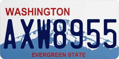 WA license plate AXW8955