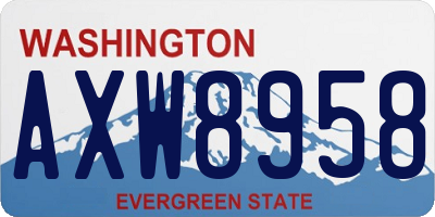 WA license plate AXW8958