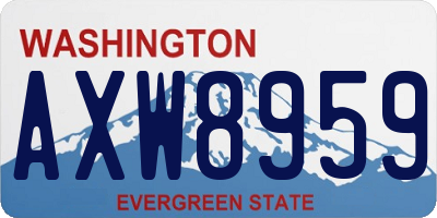 WA license plate AXW8959