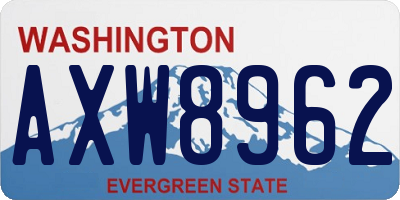 WA license plate AXW8962