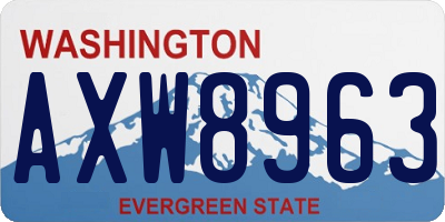 WA license plate AXW8963