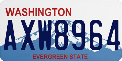 WA license plate AXW8964
