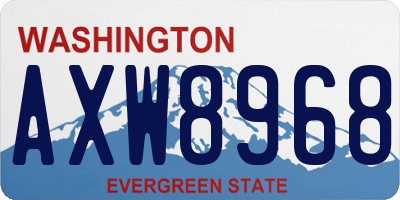WA license plate AXW8968