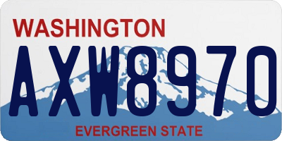 WA license plate AXW8970